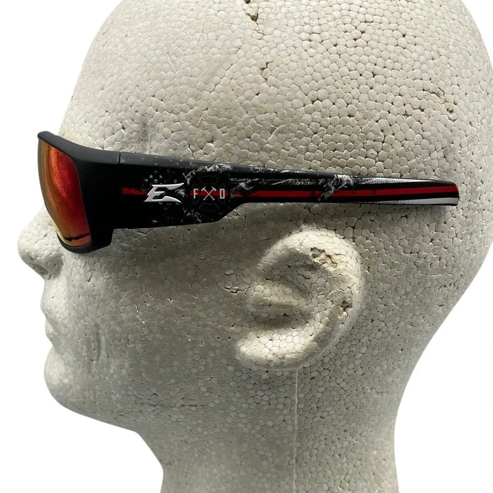 Edge Eyewear Legends LE‎ Sunglasses Black Frame Red Mirrored Lens FXO Edition